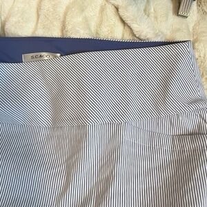 Preppy XXL Pinstripe Seersucker Blue White Classic Spring Summer Skort Travel